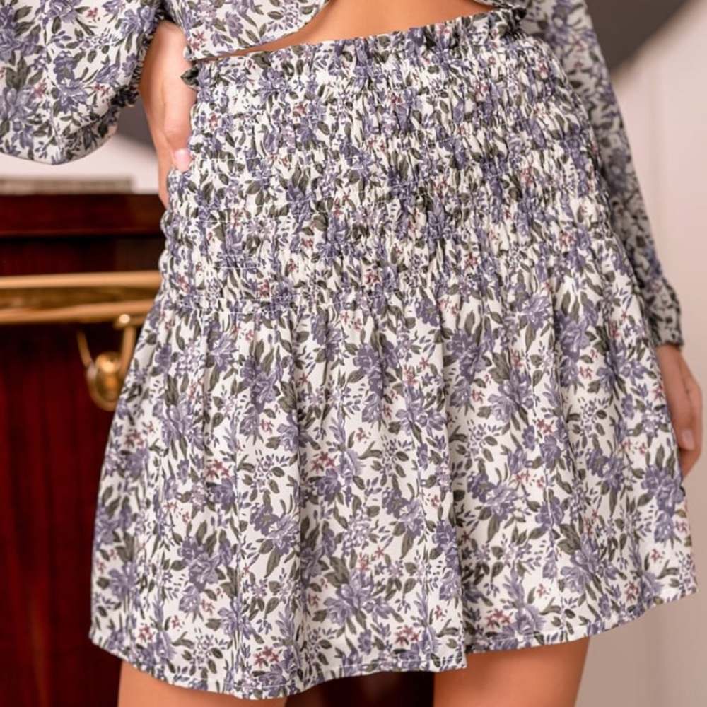 Smocked Mini Skirt